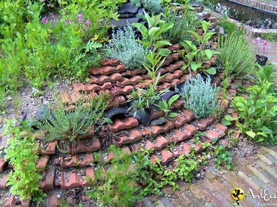 Ideias com telha para o jardim